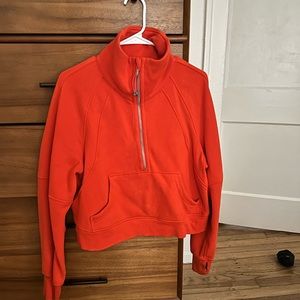 Lululemon Scuba Funnel Neck Half Zip Orange